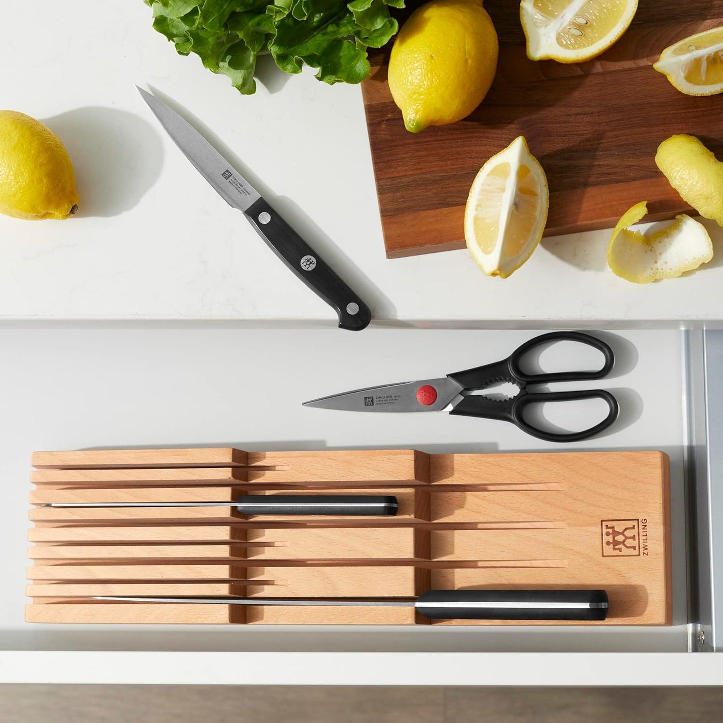In-drawer Knife Organizer, 8-slot, Beechwood