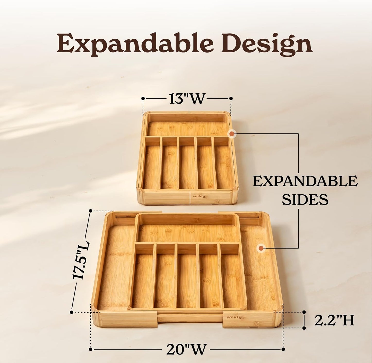 Silverware Drawer Organizer – Bamboo Kitchen Drawer Organizer