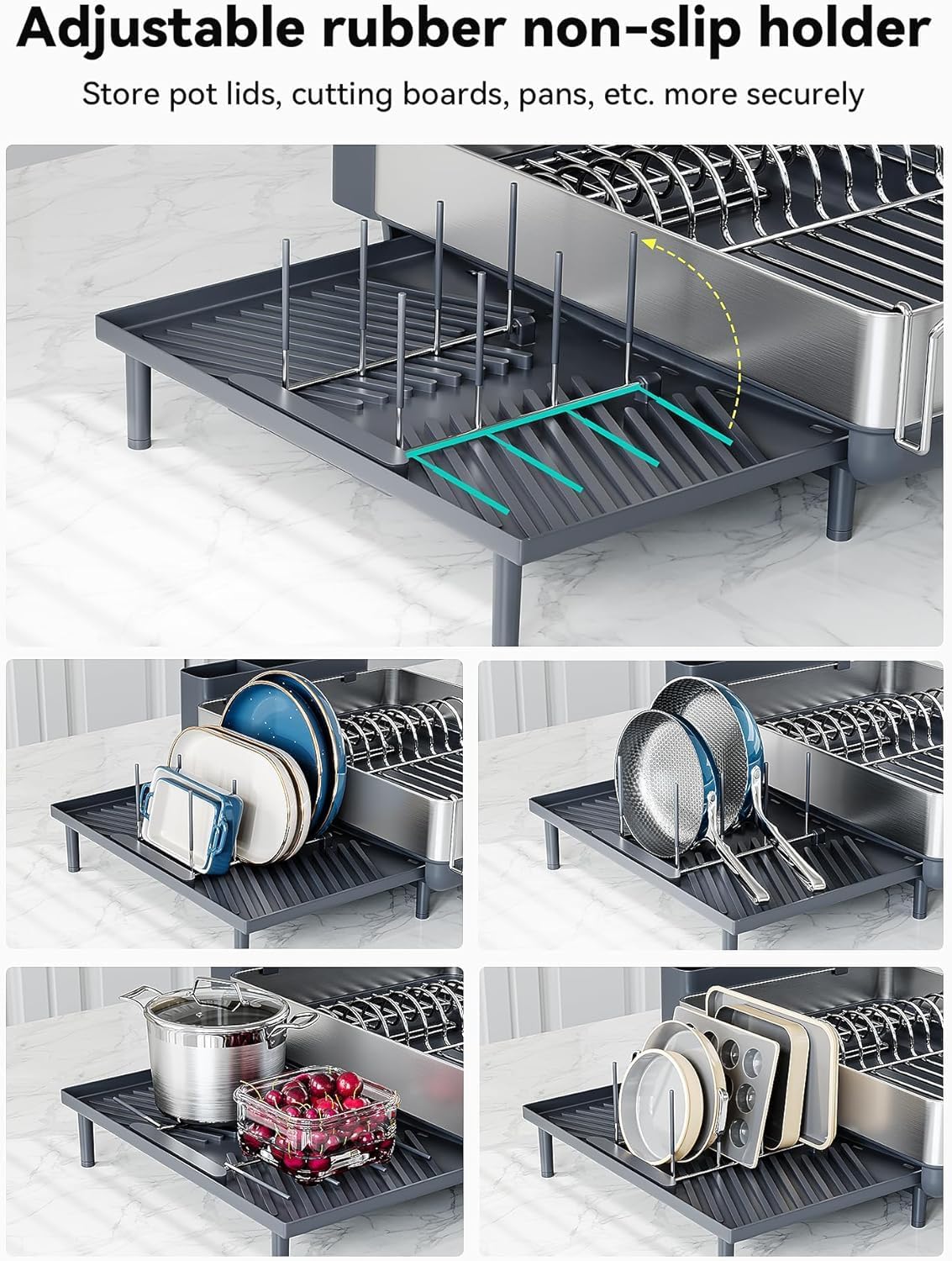 Large Dish Drying Rack, Expandable Dish Racks for Kitchen Counter