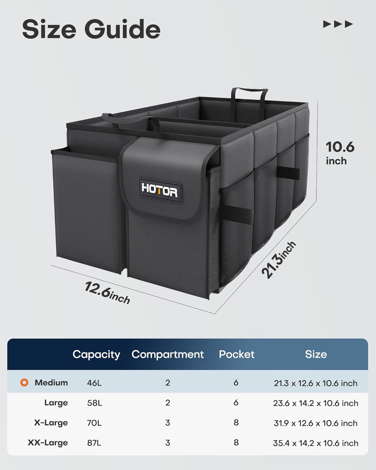 Trunk Organizer - Car Organizer, Foldable Trunk organizer for SUVs & Sedans