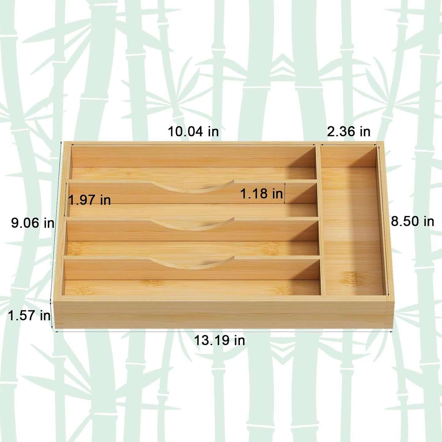 Bamboo Utensil Organizer for Kitchen Drawers