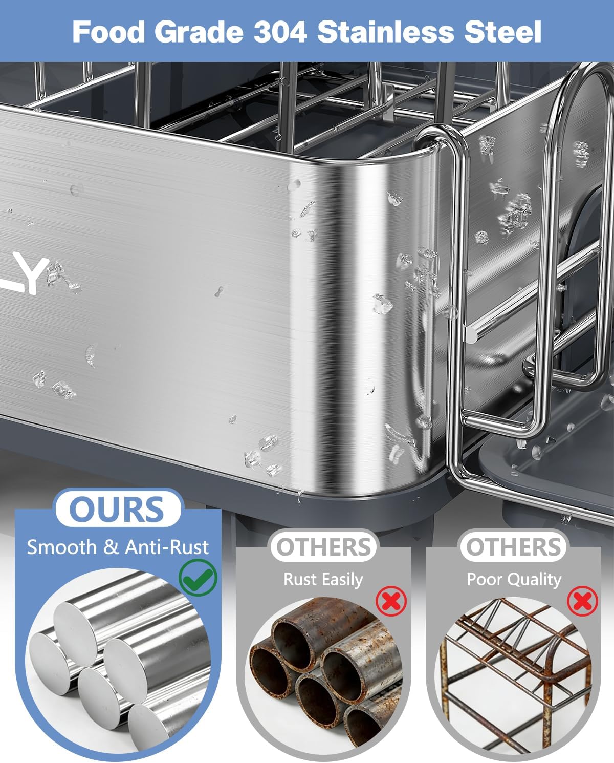 Expandable Dish Drying Rack with Drain Spout