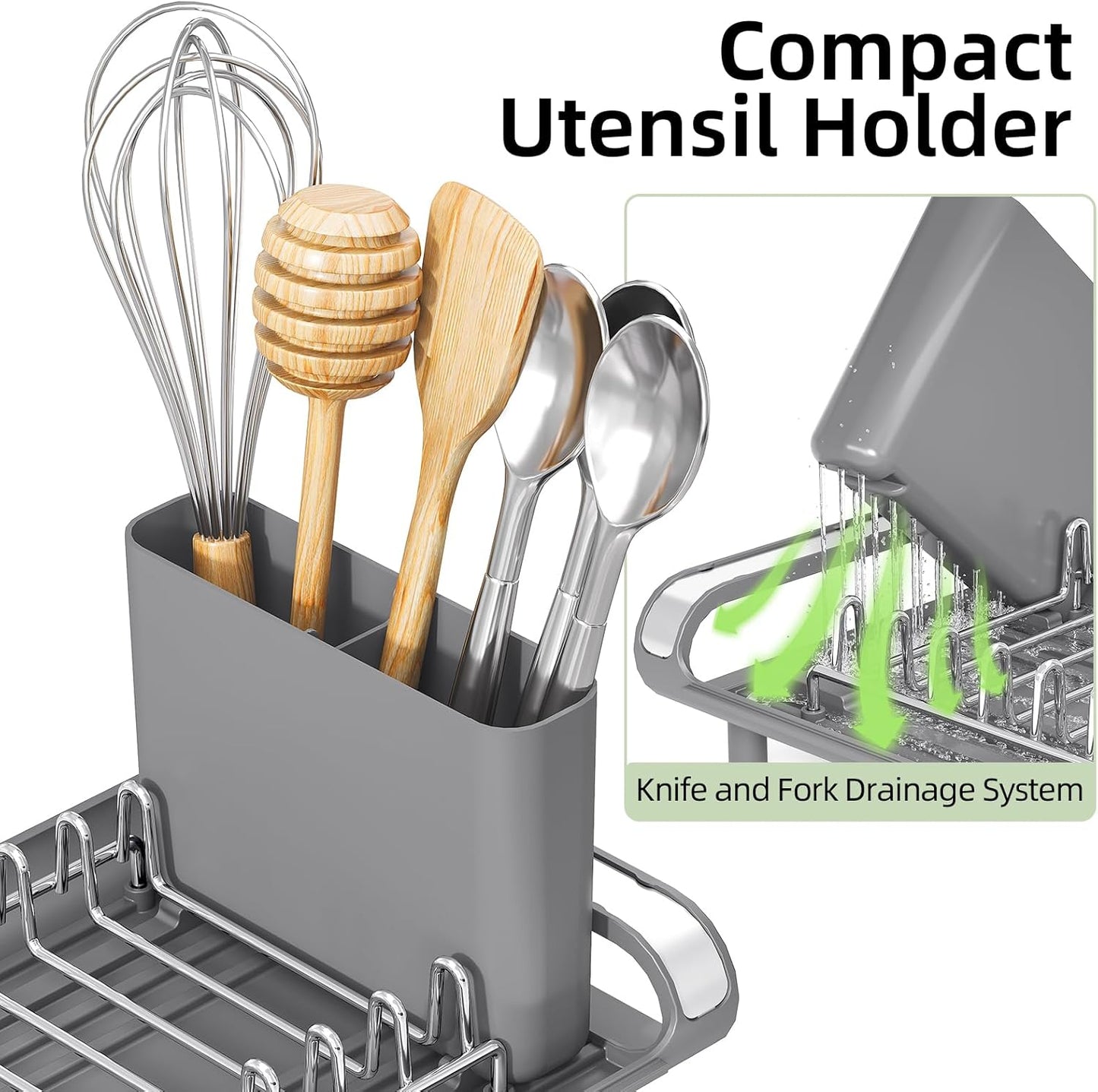 Small Dish Drying Rack, Mini Expandable Compact Dish Rack