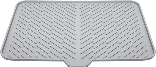 Silicone Dish Drying Mat with Built-in Drain Lip - Hygienic Drying Pad