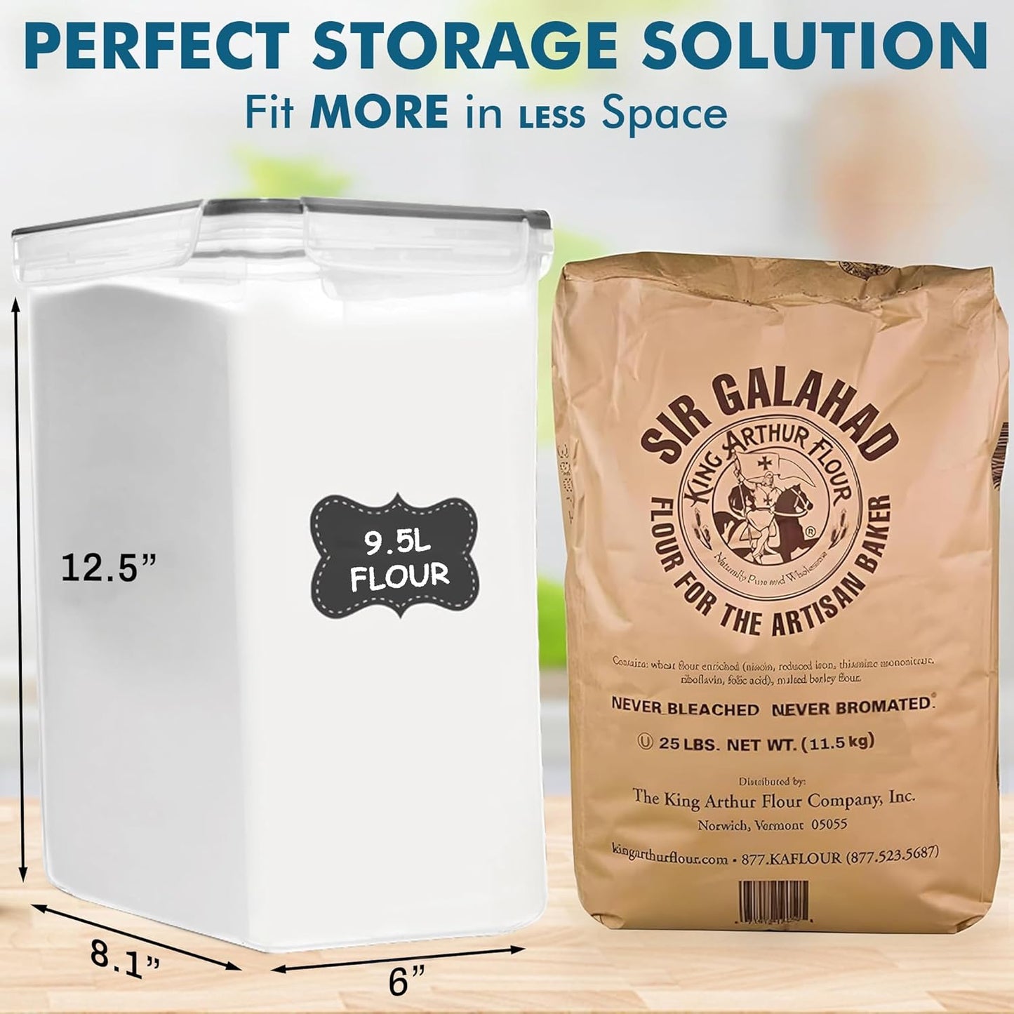 2 PC (9.5L | 321 Oz) Extra Large Bulk Food Storage Containers with Airtight Lids for Flour, Sugar