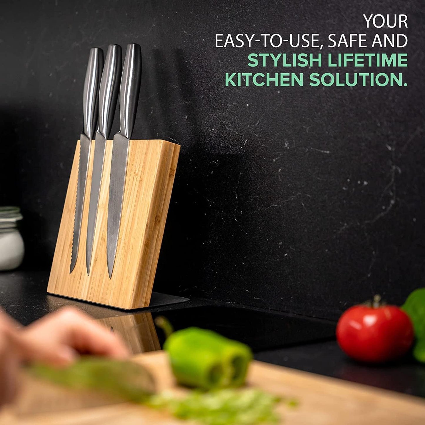 Magnetic Knife Block Without Knives By Coninx - Magnetic Knife Holder for Safe