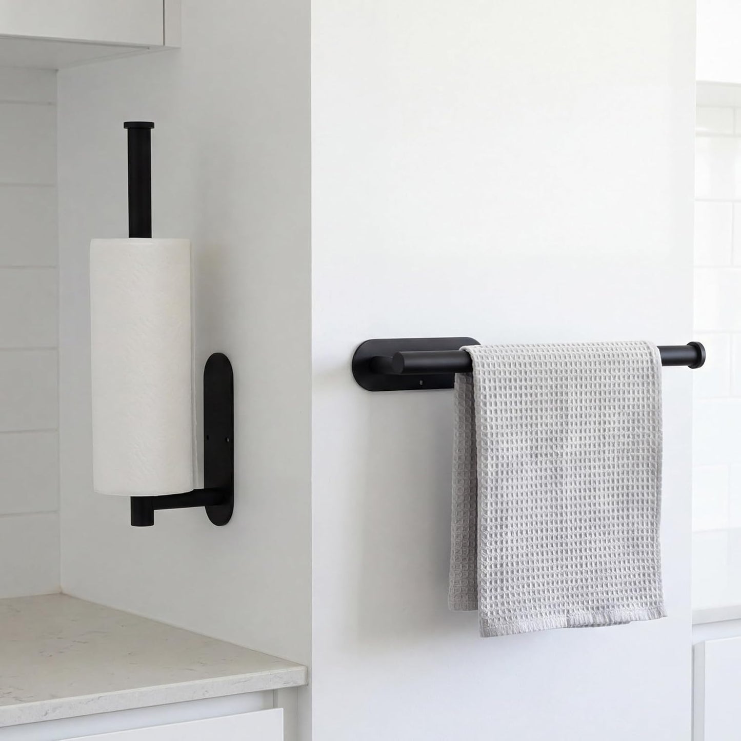 Paper Towel Holder Under Cabinet, Self Adhesive or Drilling Paper Towel Holder, for Kitchen