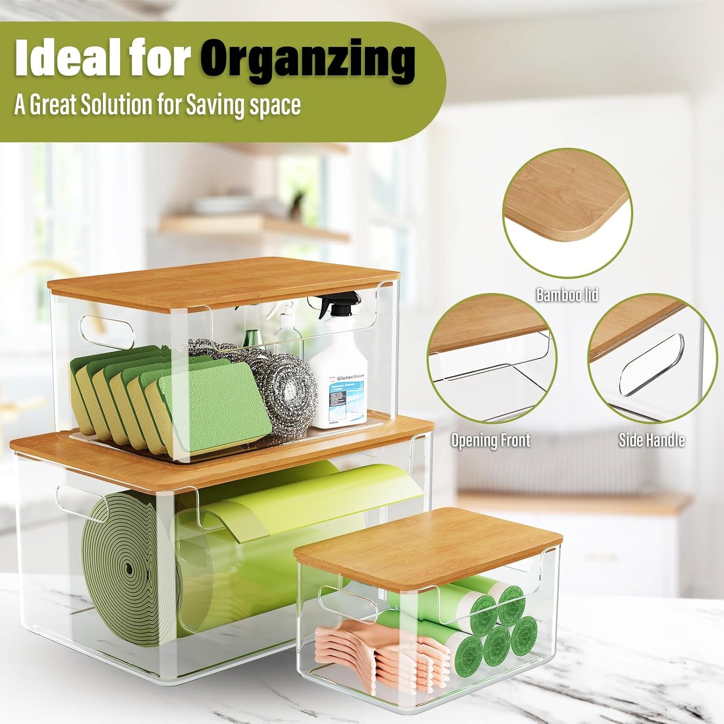 3 Pack Trash Bag Holder Dispenser with Lid