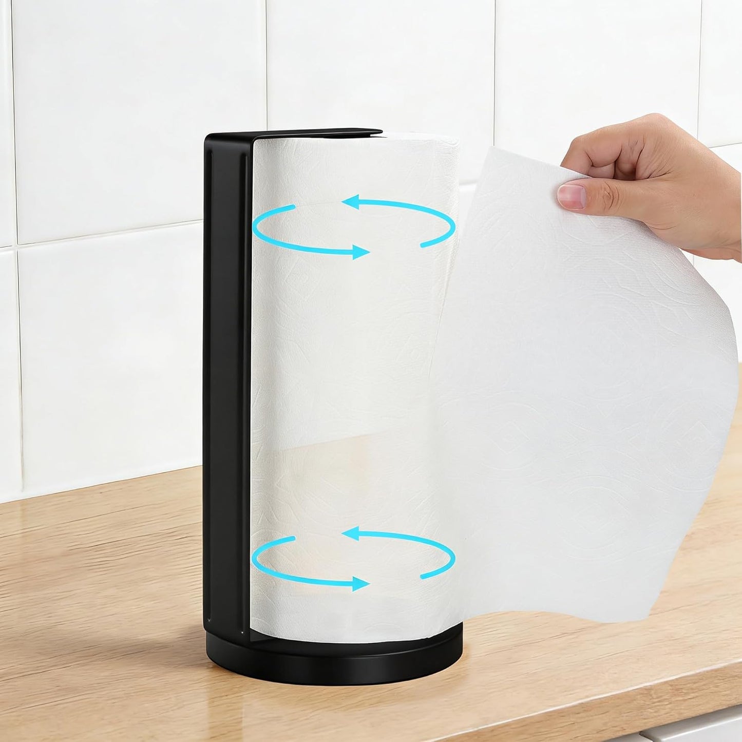 Paper Towel Holder Countertop with Heavy-Duty Anti Slip Weighted Base