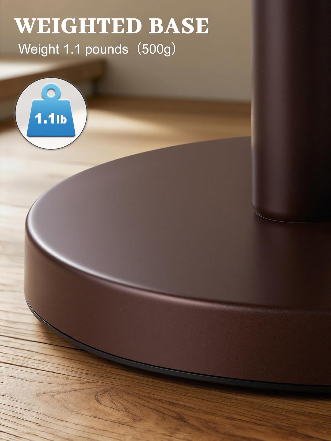 SMARTAKE Paper Towel Holder, Paper Towel Dispenser Standing Weighted Base Non Slip, Spring Arm for Easy Tear, Stainless Steel Paper Towel Holder for Home Kitchen Countertop Tabletop, Bronze