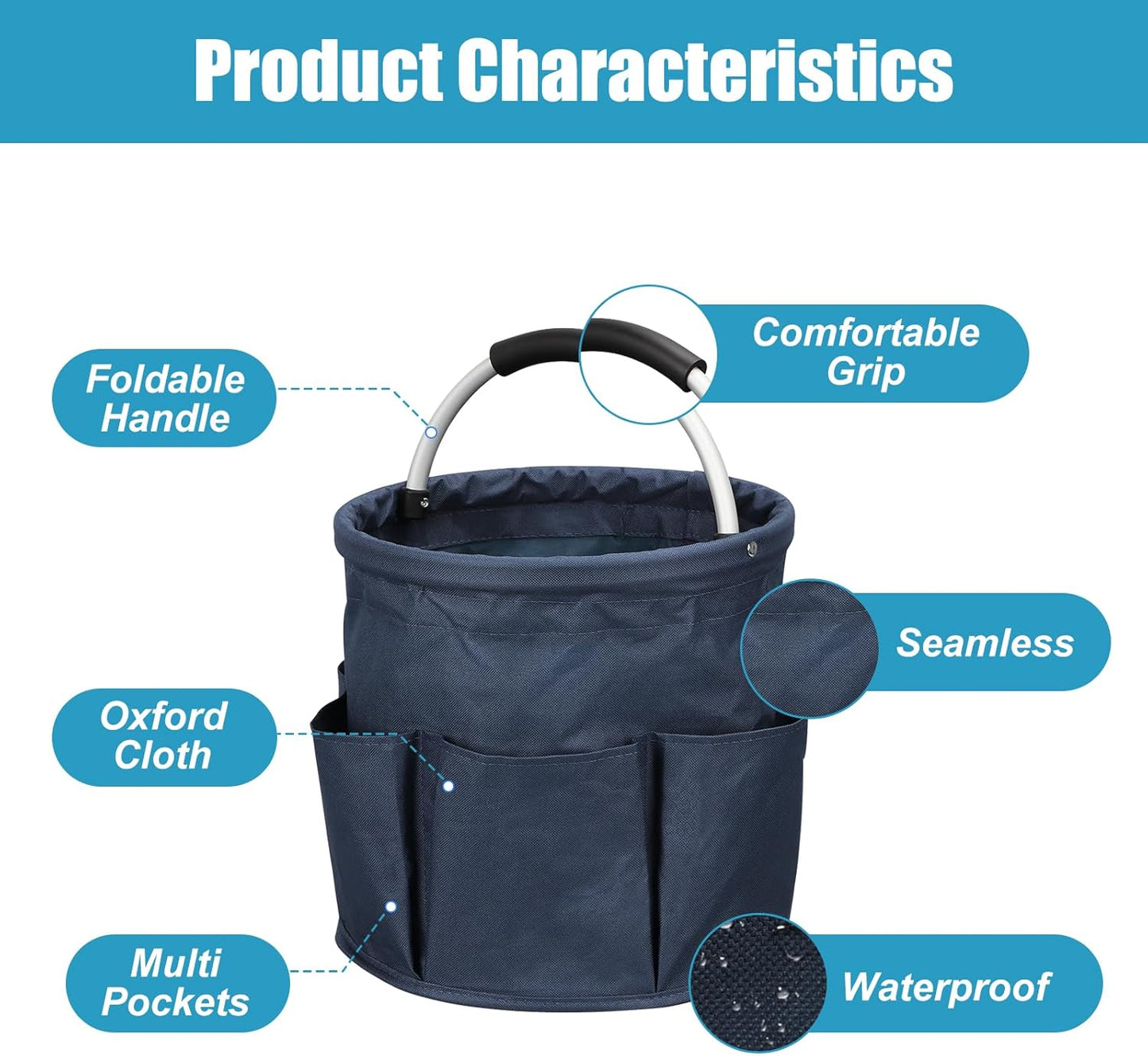 17L Cleaning Caddy, Portable Cleaning Supply Bucket