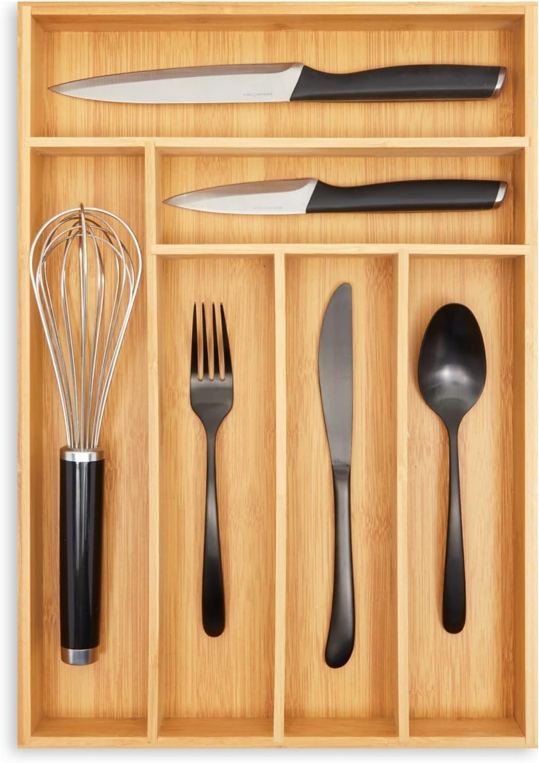 Kitchen Drawer Organizer Tray - 17 x 11.75 x 1.75 in, Natural Wood