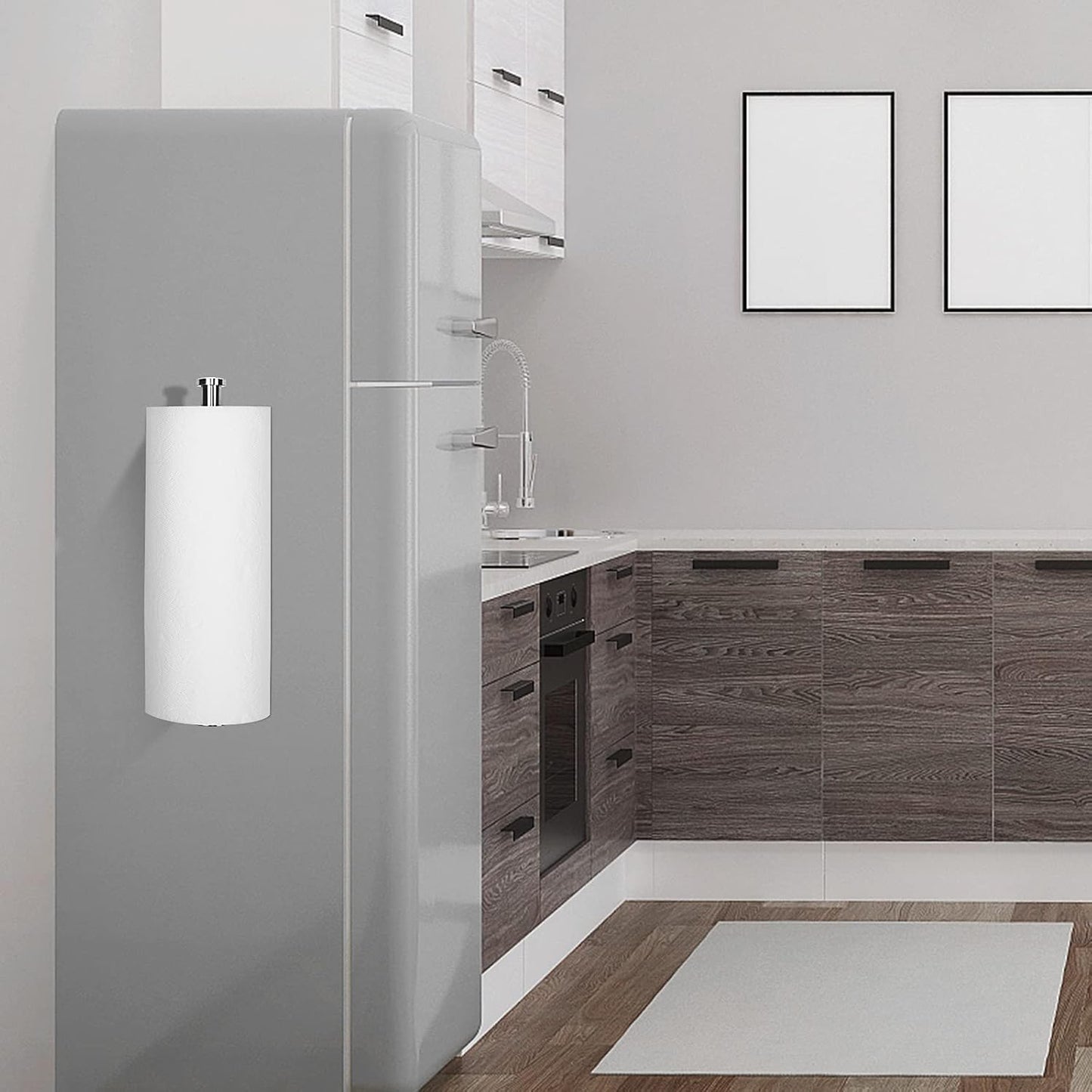 Paper Towel Holders Magnetic Steel Brushed Towel Roll Holders with Strong Magnetic Backing