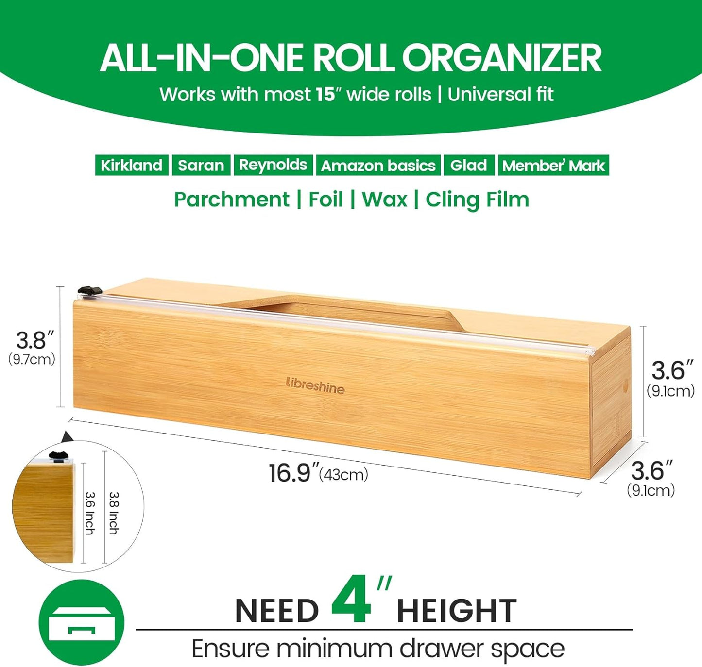 15 Inch Parchment Paper Dispenser with Cutter for Costco-Sized Roll