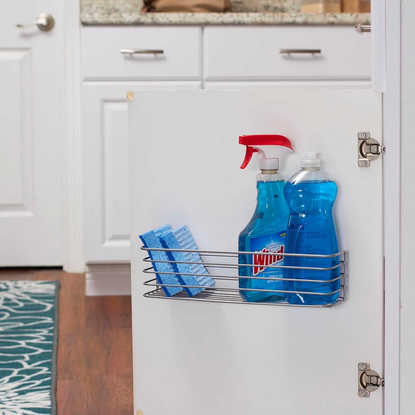 1226-1 Long Basket Door Mount Cabinet Organizer | Mounts to Solid Cabinet Doors or Walls