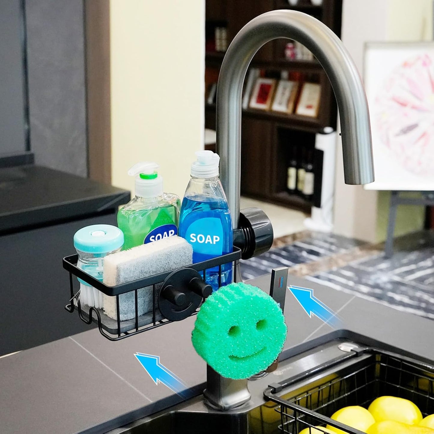 Sponge Holder for Kitchen Sink Smiley Face Sponge Holder Over Faucet