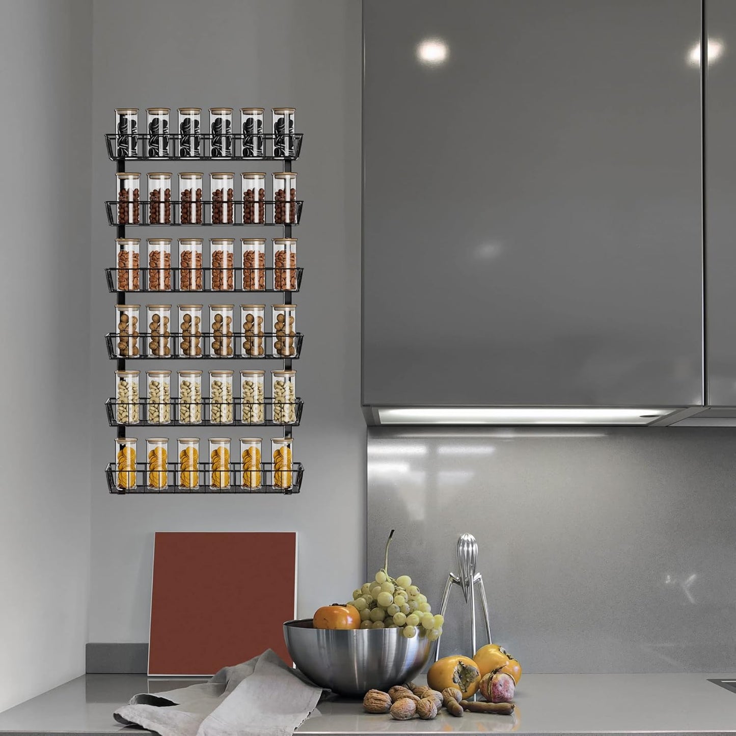 Adjustable Wall Mount Spice Rack Organizer