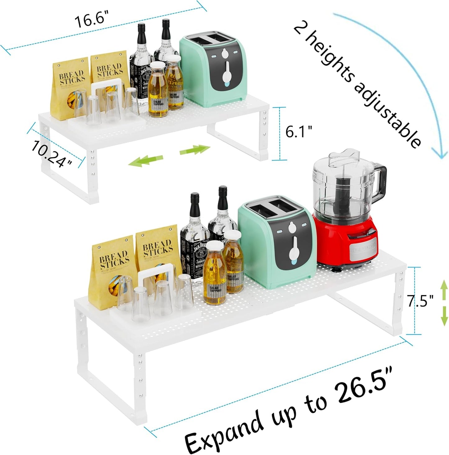 Expandable Adjustable Stackable Kitchen Organizer