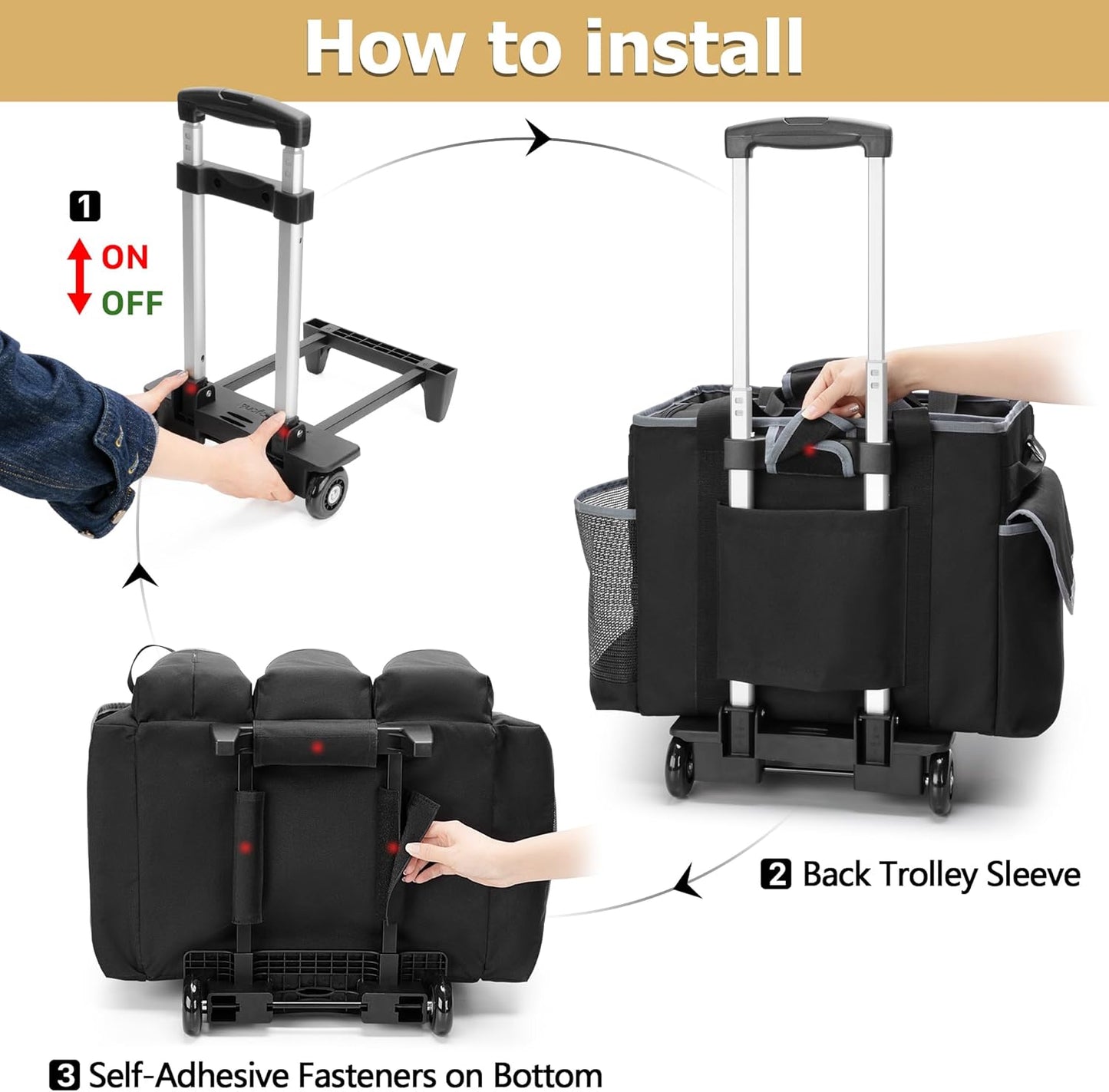 Large Cleaning Caddy with Detachable Trolley & Shoulder Strap