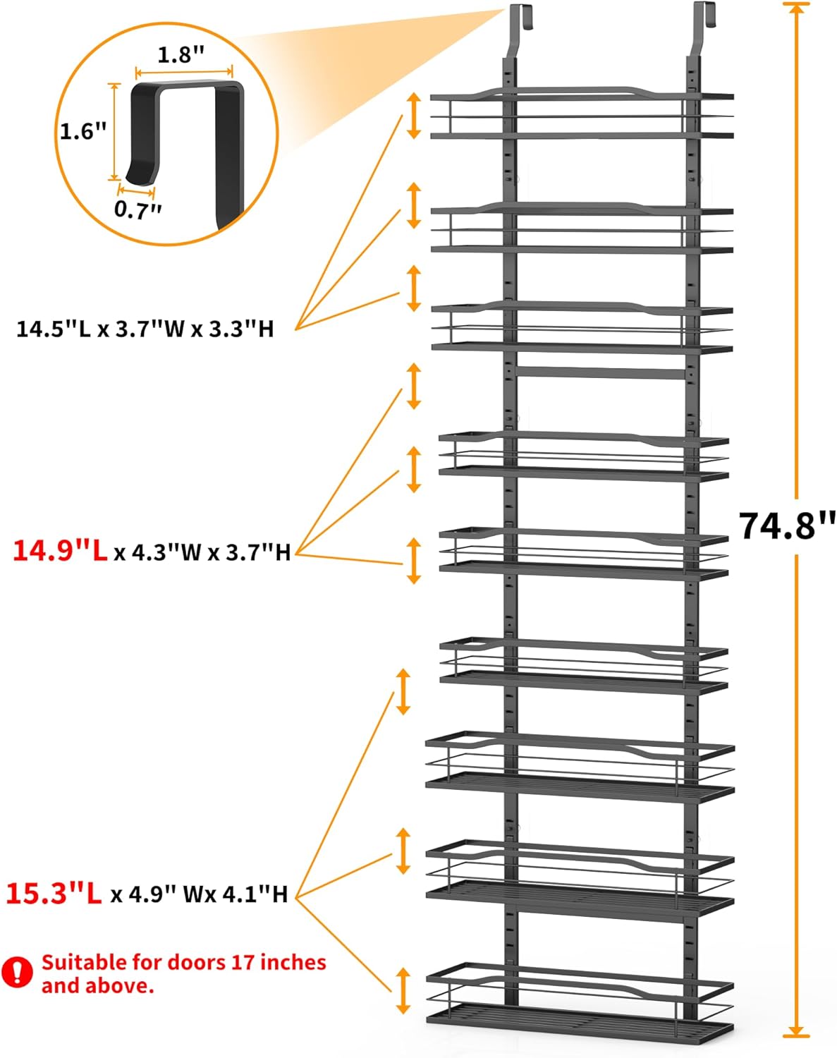 9-Tier Over The Door Pantry Organizer, Pantry Organization and Storage