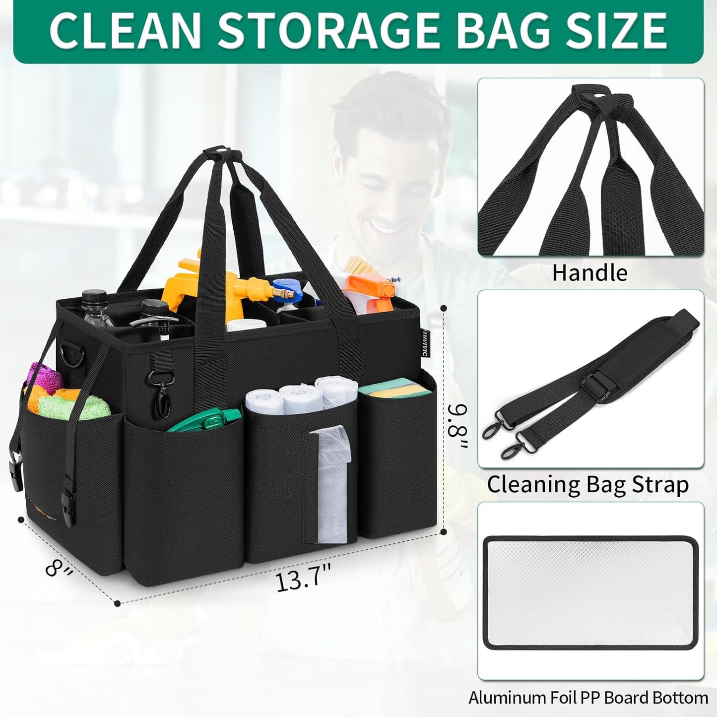Wearable Cleaning Caddy Bag for Cleaning Supplies