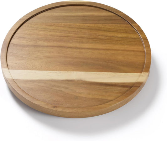 LAMU 11'' Acacia Wood Lazy Susan Organizer for Table Top