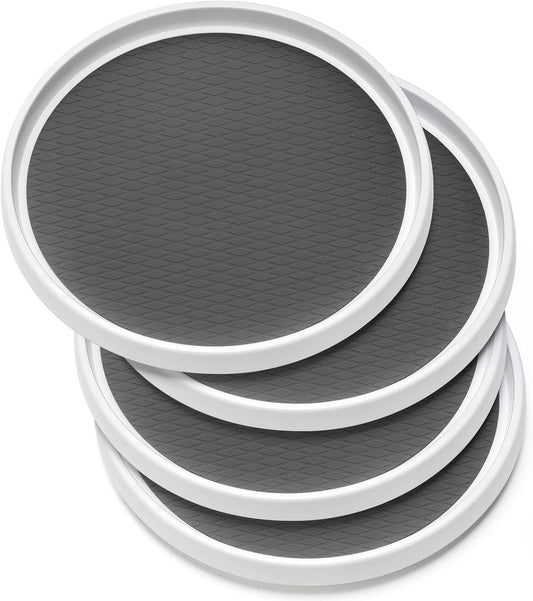 Set of 4, 10 Inch Non-Skid Lazy Susan Organizers - Turntable Rack for Cabinet