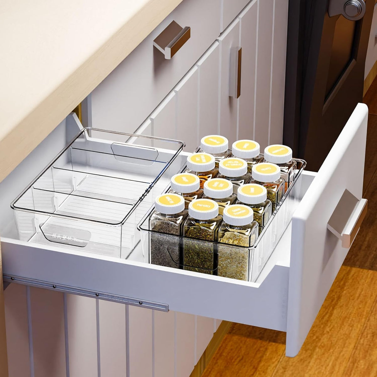 Stackable 2 Pack Snack Organizer for Pantry Shelf