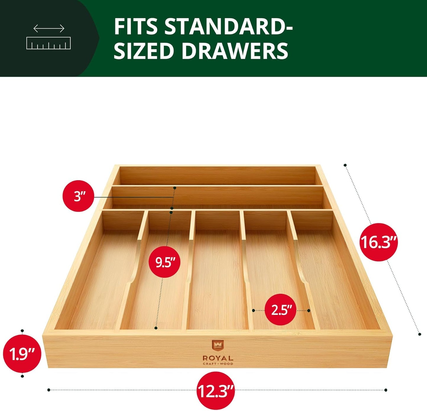 Luxury Bamboo Utensil Rack and Silverware Organizer