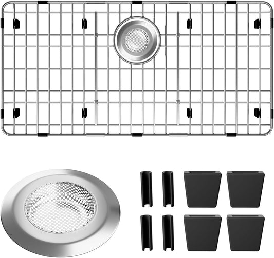 Sink Protectors for Kitchen Sink, Sink Grate Grid for Bottom of Sink, Metal Sink Rack
