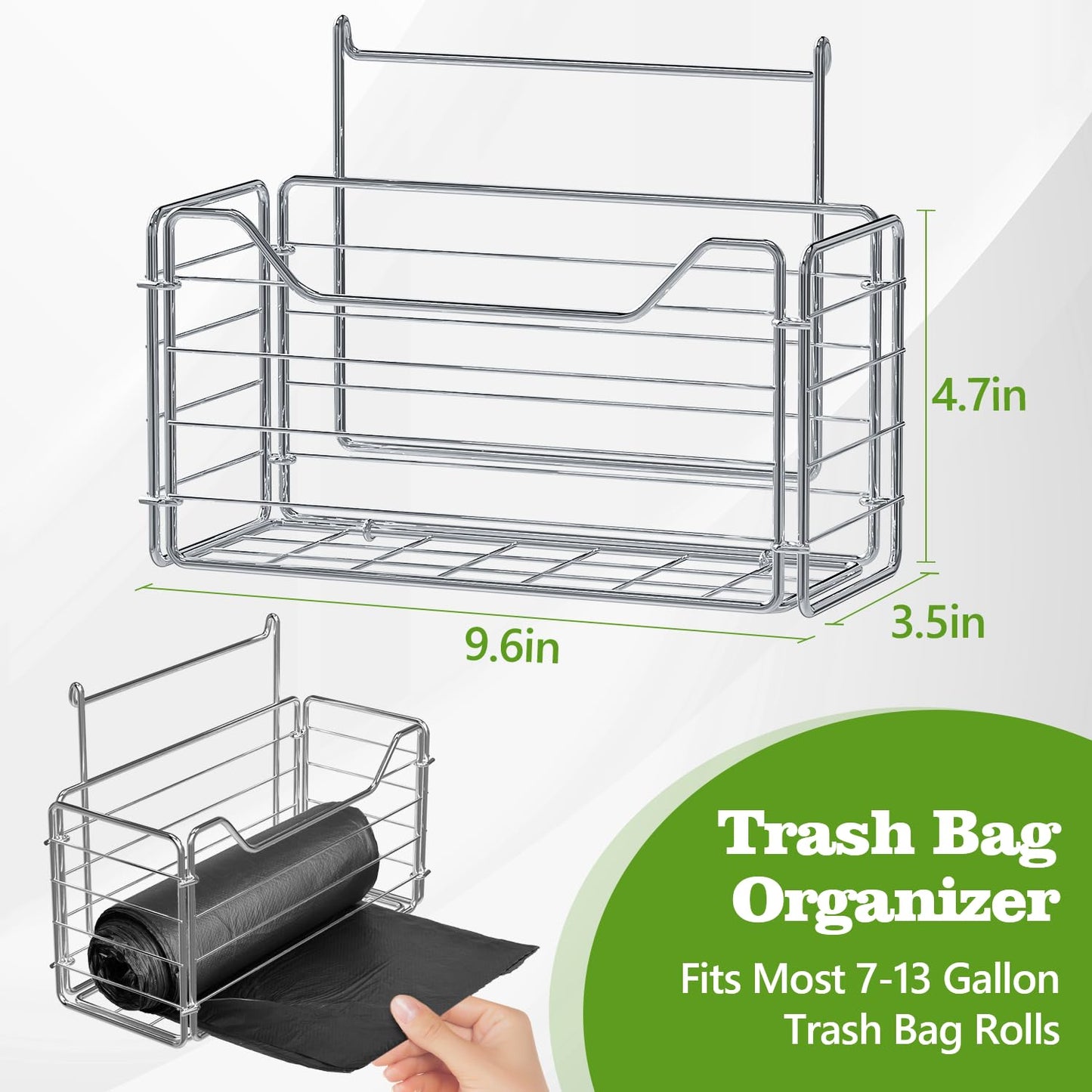 LIONONLY Pull Out Trash Can Rack Under Cabinet, Under Sink Trash Can for 7-11 Gallon Trash Bin