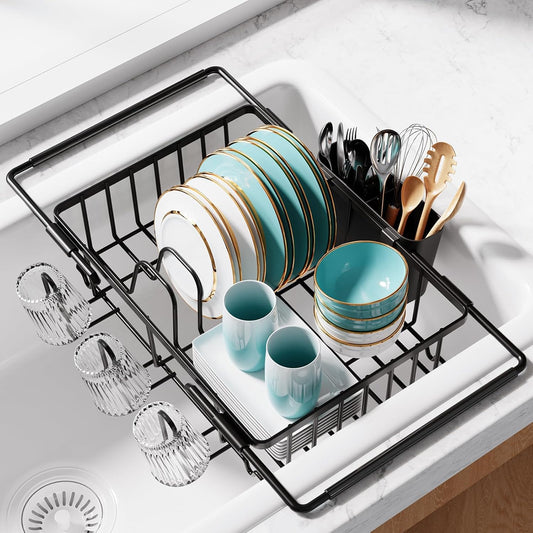 Dish Drying Rack in Sink - Expandable Stainless Steel Dish Rack Over the Sink