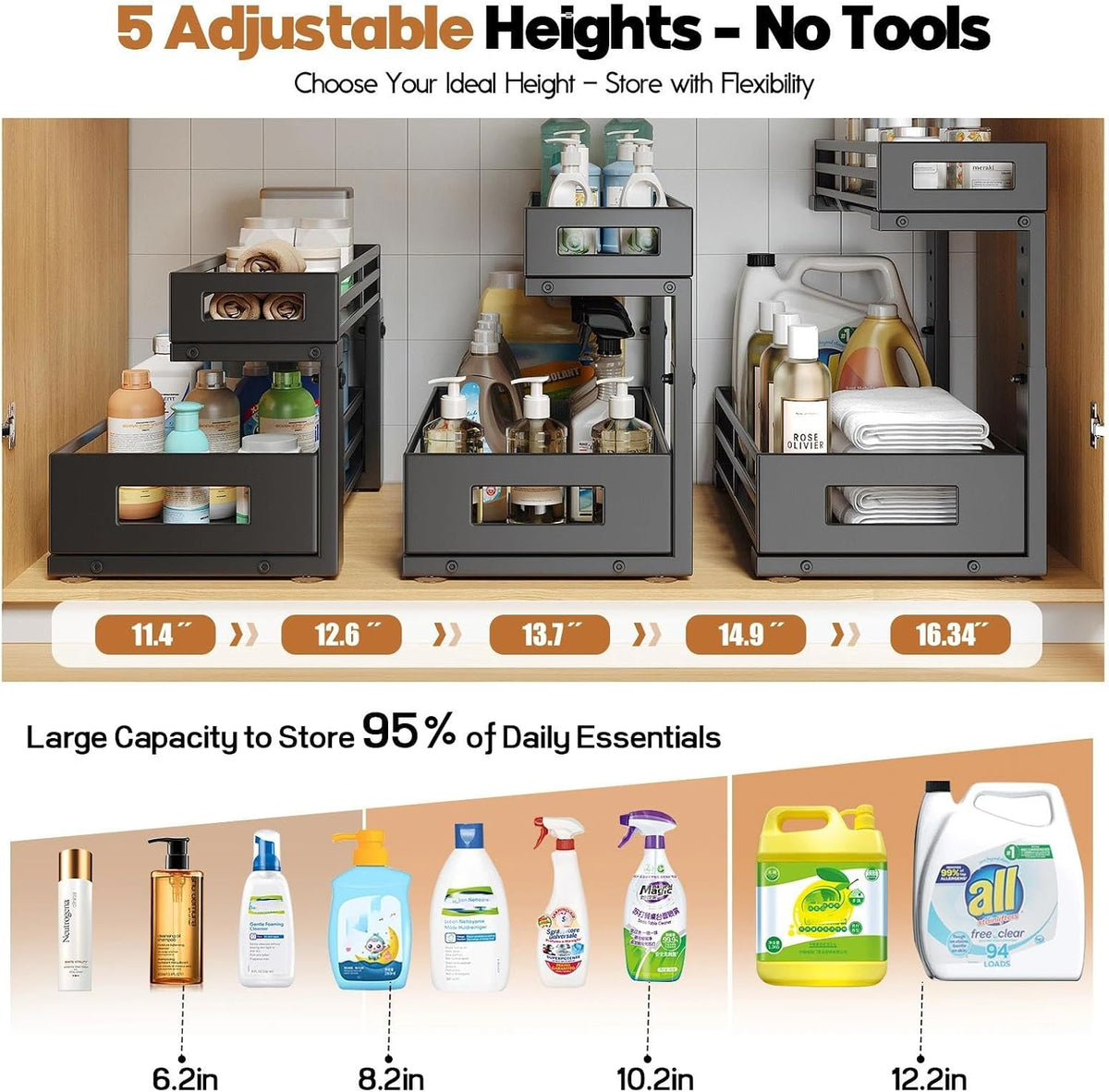 1-Pack Under Sink Organizers and Storage