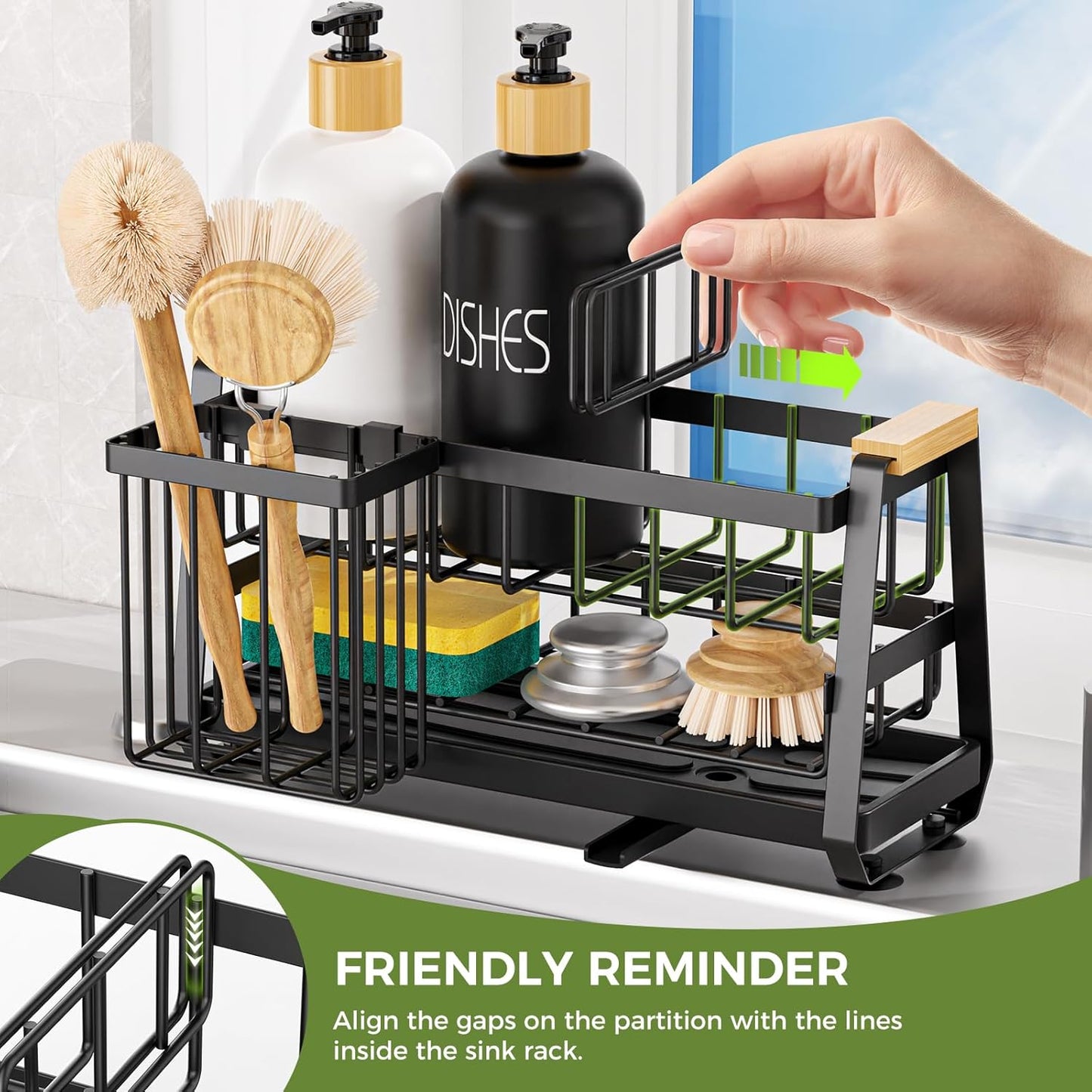 Sponge Holder for Kitchen Sink, Kitchen Sink Caddy with Suction Cup
