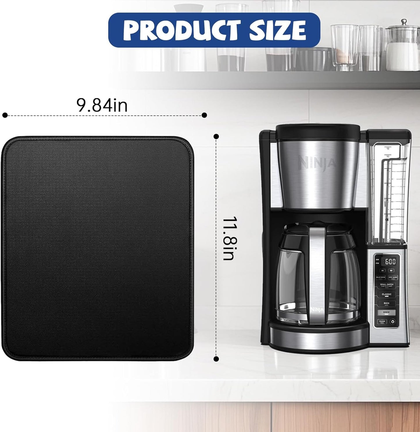 Sliding Pad for Ninja Drip Coffee Maker (13.77"×9.8")- (Pat for Ninja 12-Cup Programmable Coffee Brewer)