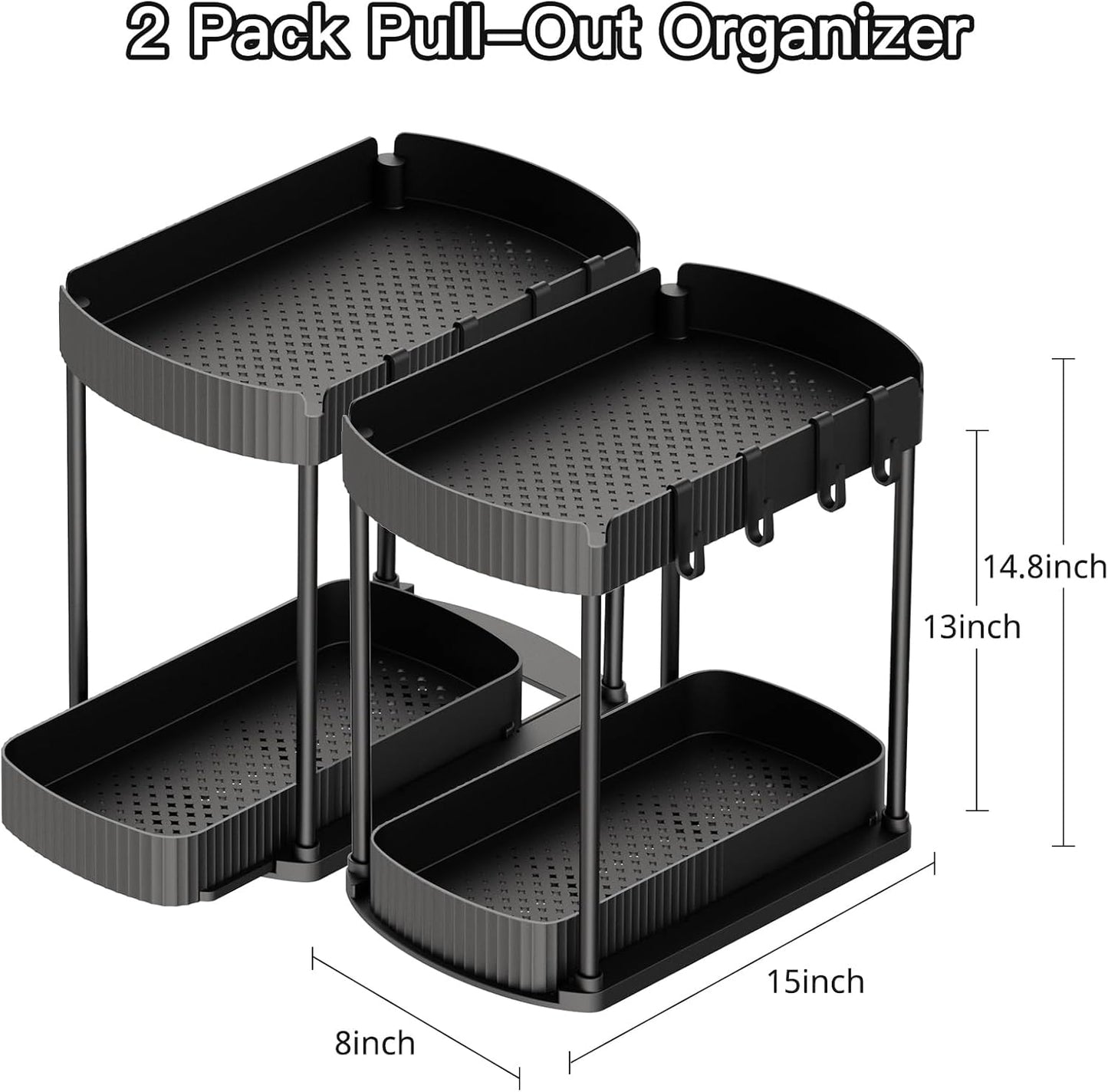 2 Pack Multi-Purpose Pull-Out Storage Organizers