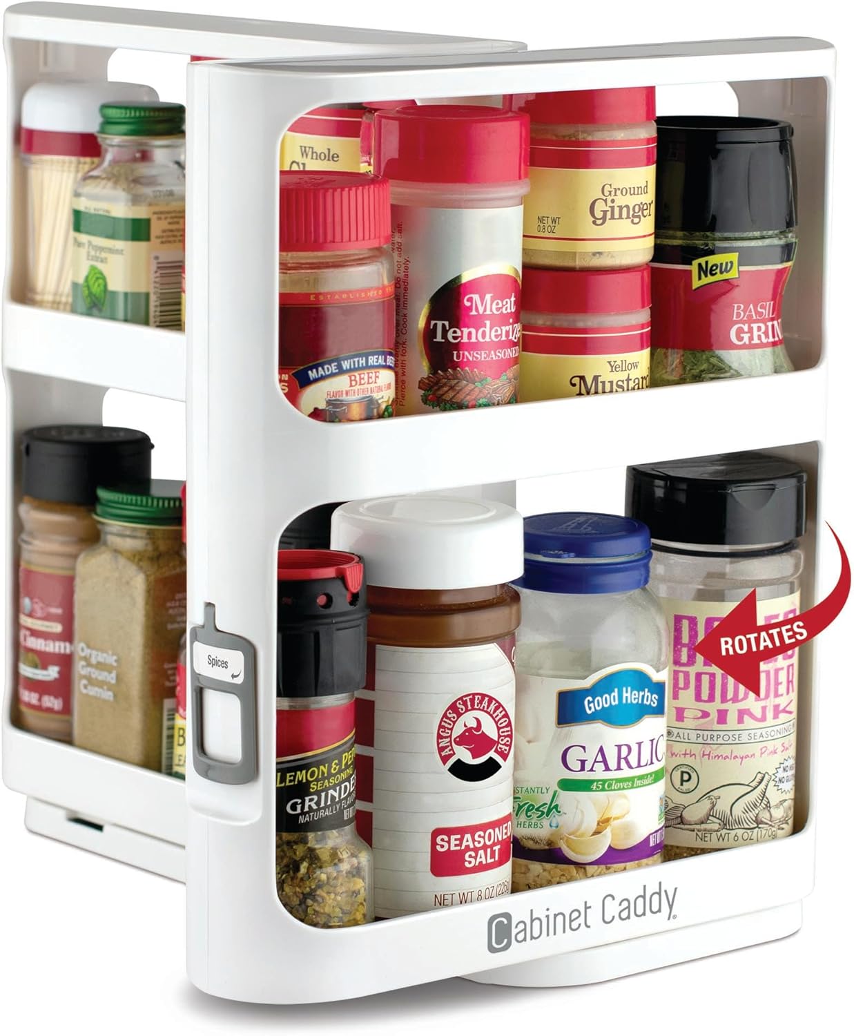 Spice Rack Organizer for Cabinet - Slide & Rotate Kitchen Organizers and Storage