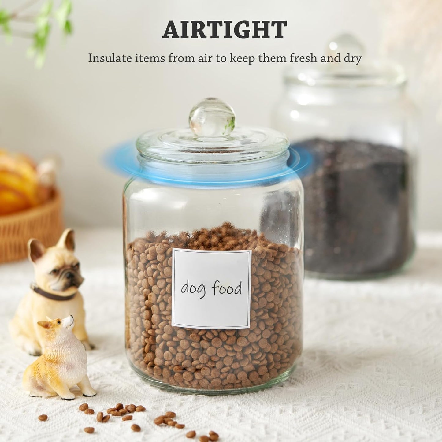 Half Gallon Large Glass Jars with Lids, Airtight Storage Clear Containers for Cookie, Candy, Flour