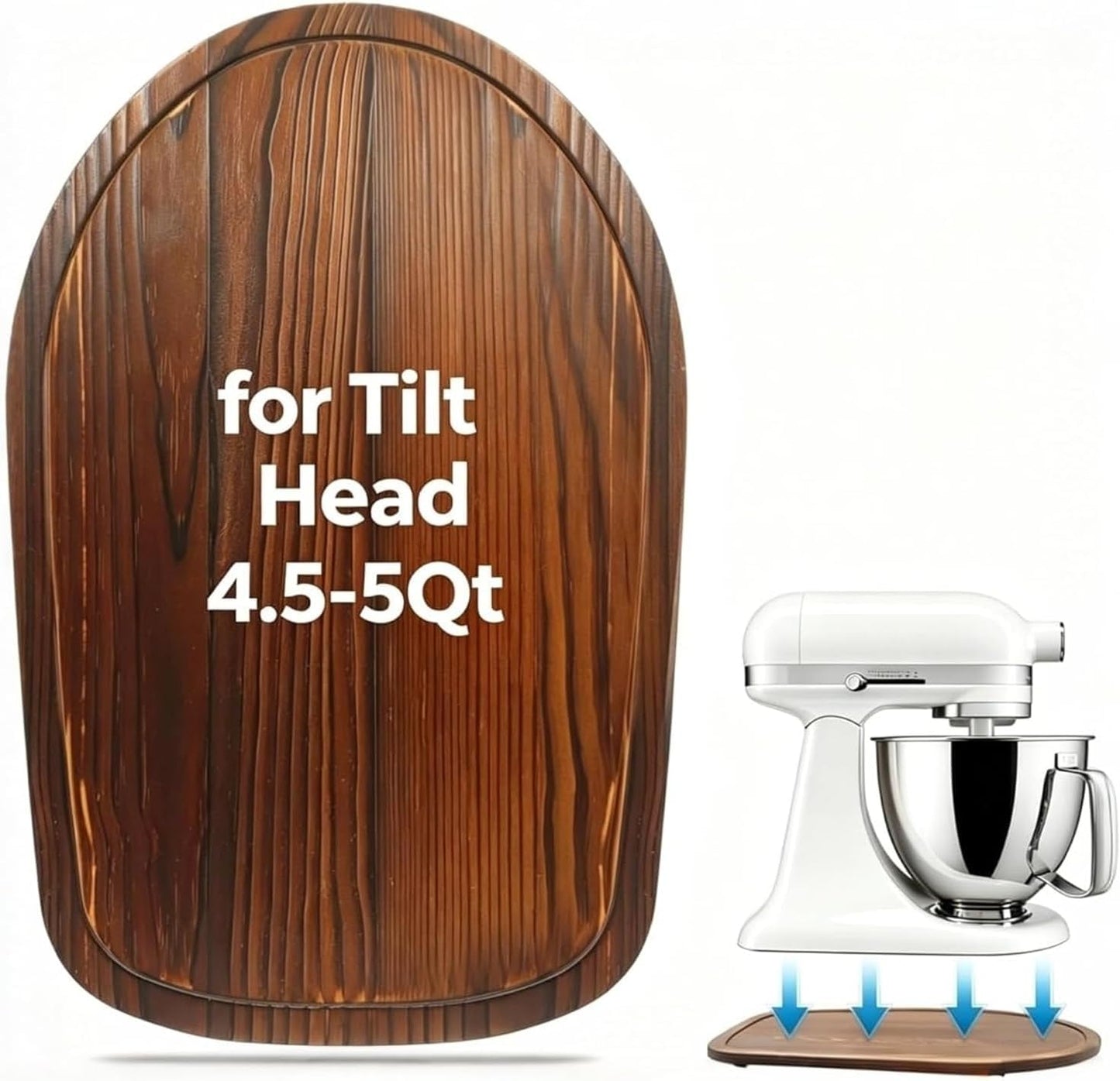Mixer Slider Compatible with Kitchen aid 4 .5-5 Qt Stand Mixer Pine Wood - Kitchen Countertop Storage Mover Sliding Caddy for Kitchen Aid 4 .5-5 Qt Mixer (4 .5-5 Qt - Brown)