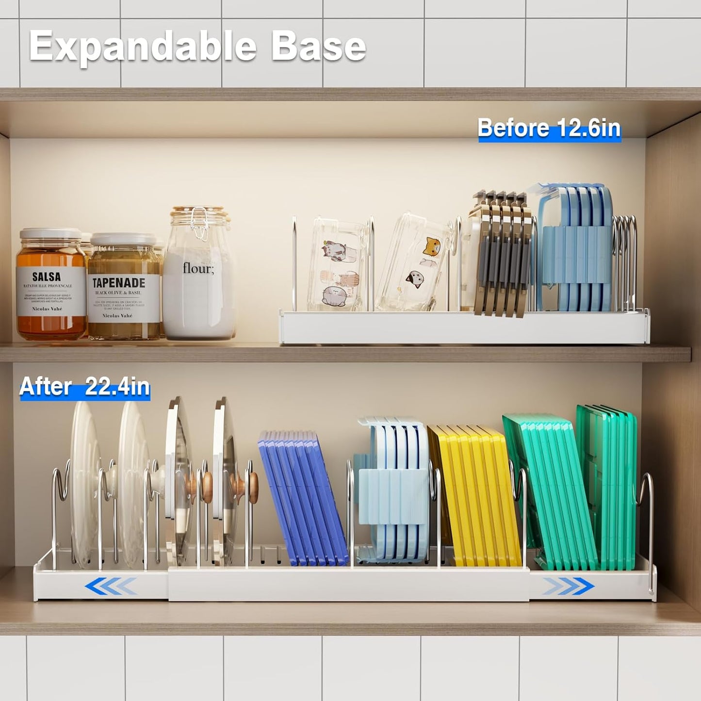 2 Pack Pots and Pans Organizer Under Cabinet