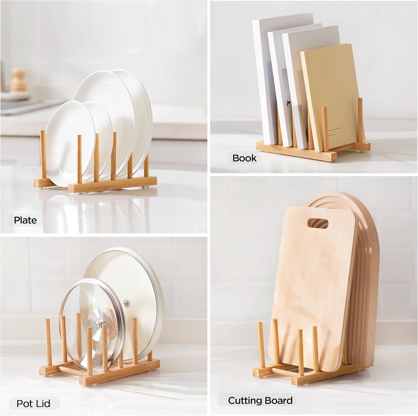 Bamboo Dish Drying Rack for Kitchen Counter and Cabinet