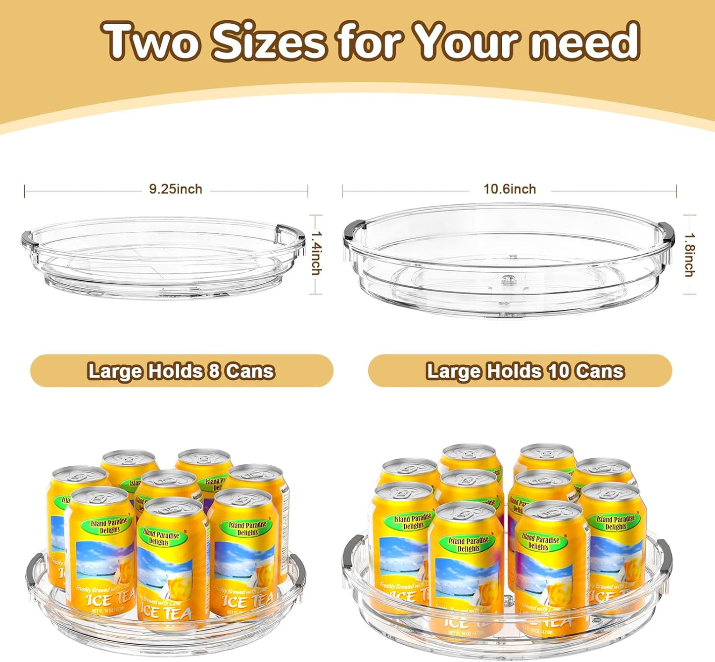 Clear Lazy Susan Organizer Turntable for Cabinet Table Top