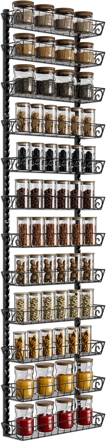 Adjustable Wall Mount Spice Rack Organizer