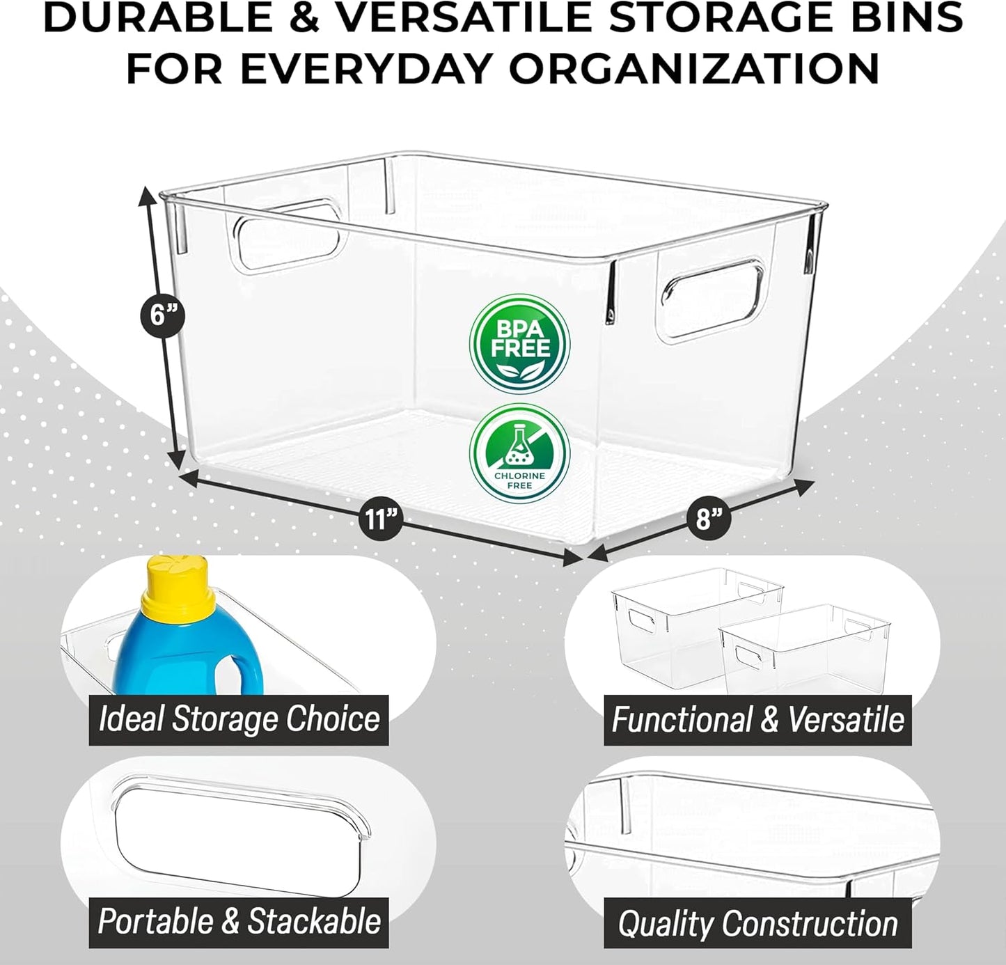 Clear Plastic Storage Bins – Pantry Organizers & Storage Containers