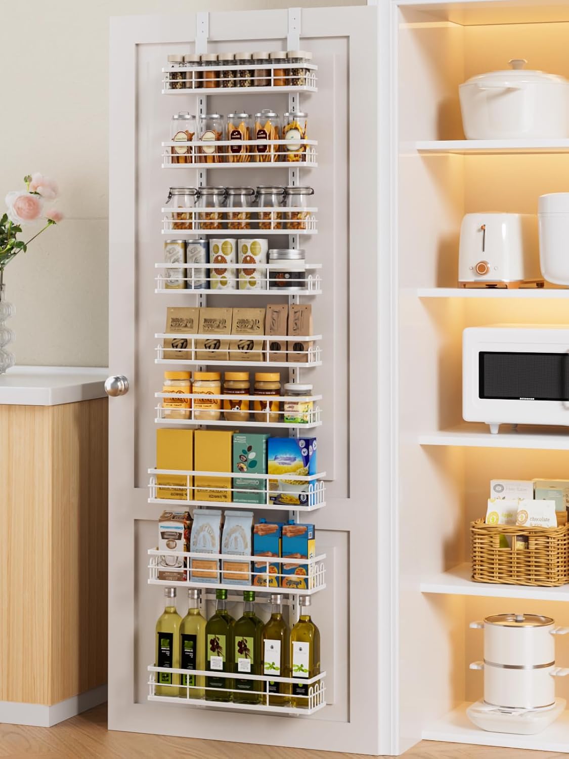 9 Tier Over The Door Pantry Organizer, Pantry Organization and Storage