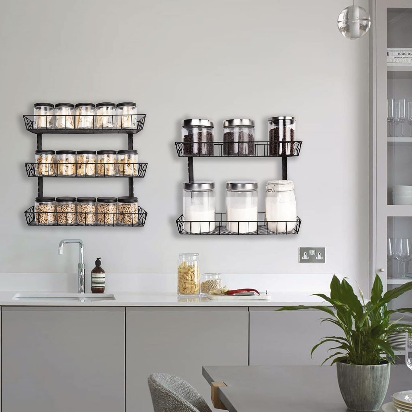Adjustable Wall Mount Spice Rack Organizer