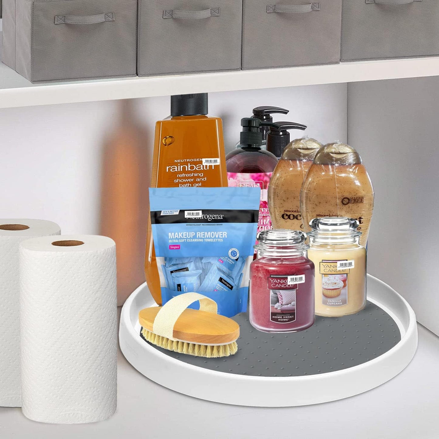 Set of 2, 12 Inch Non-Skid Lazy Susan Organizer, Pantry Lazy Susan Turntable for Cabinet