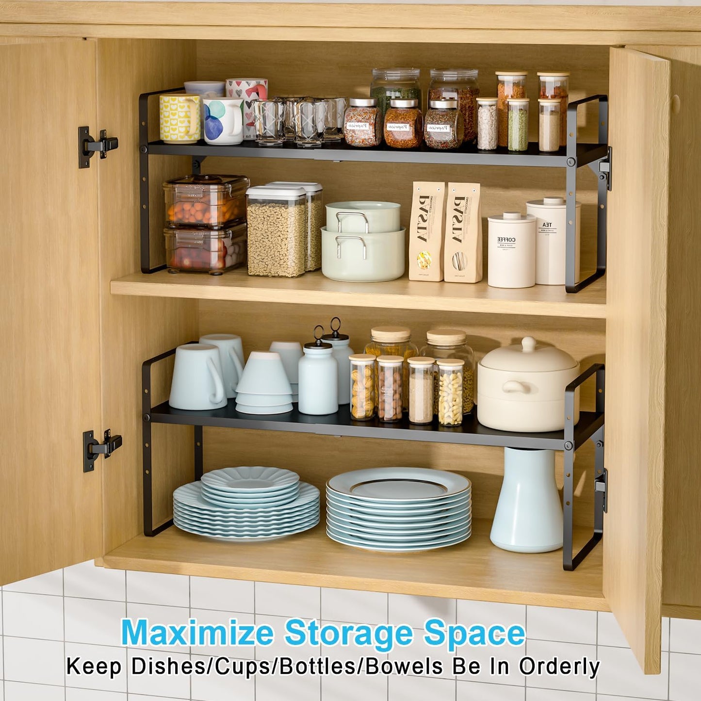 15.5 to 25.5 Inch Expandable Kitchen Cabinet Organizer Shelf