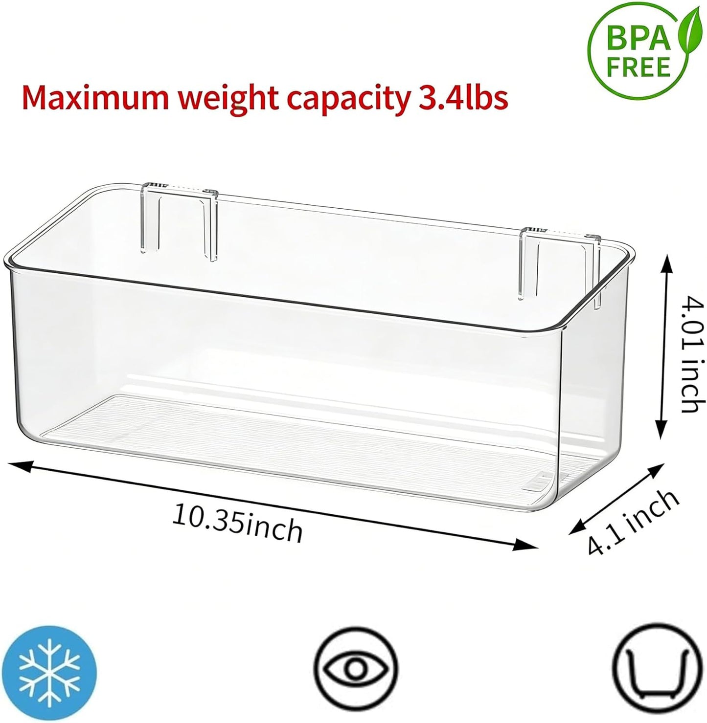 2 Pack Plastic Adhesive Mount Over Cabinet Door Organizer