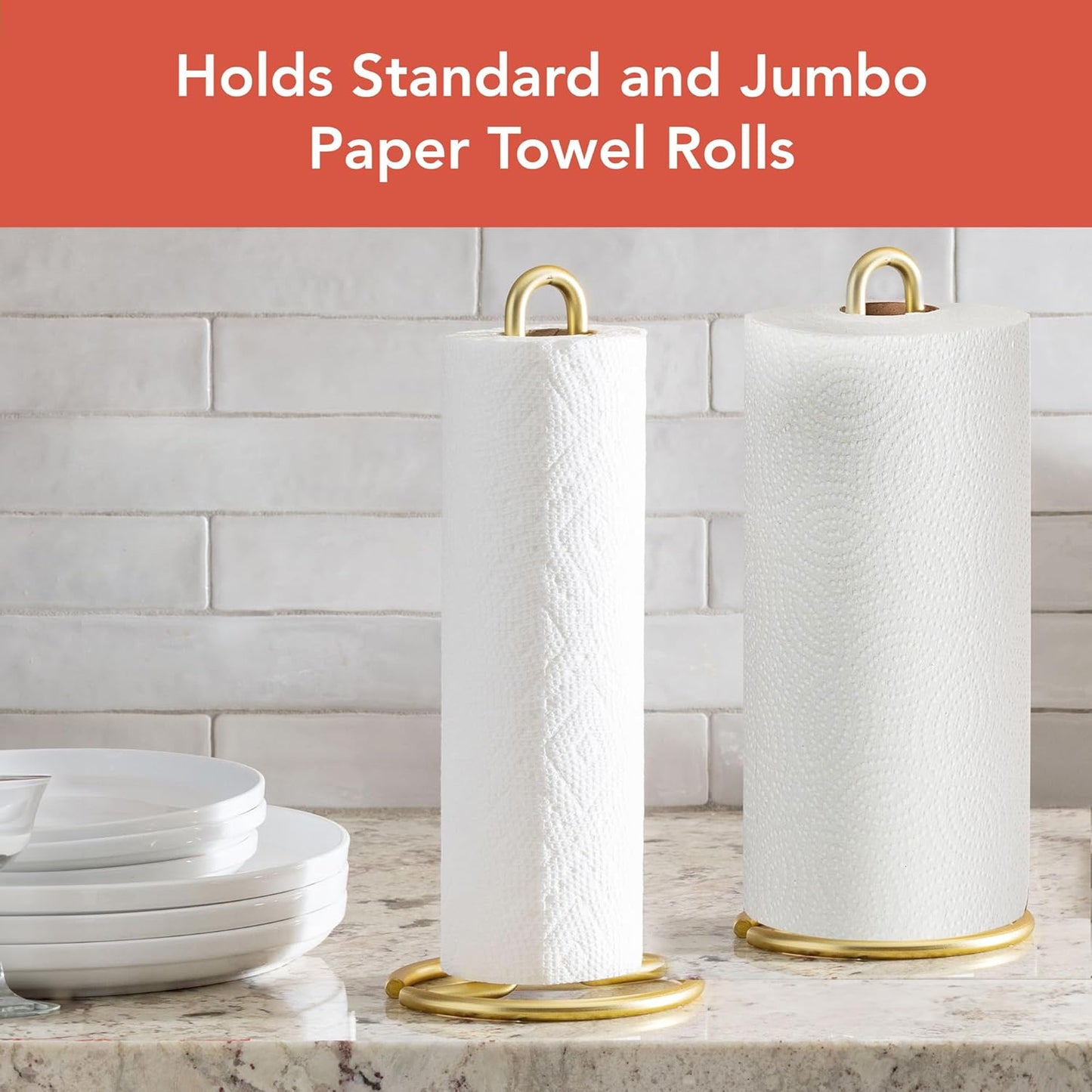 Chrome Paper Towel Holder Countertop Kitchen Organizer